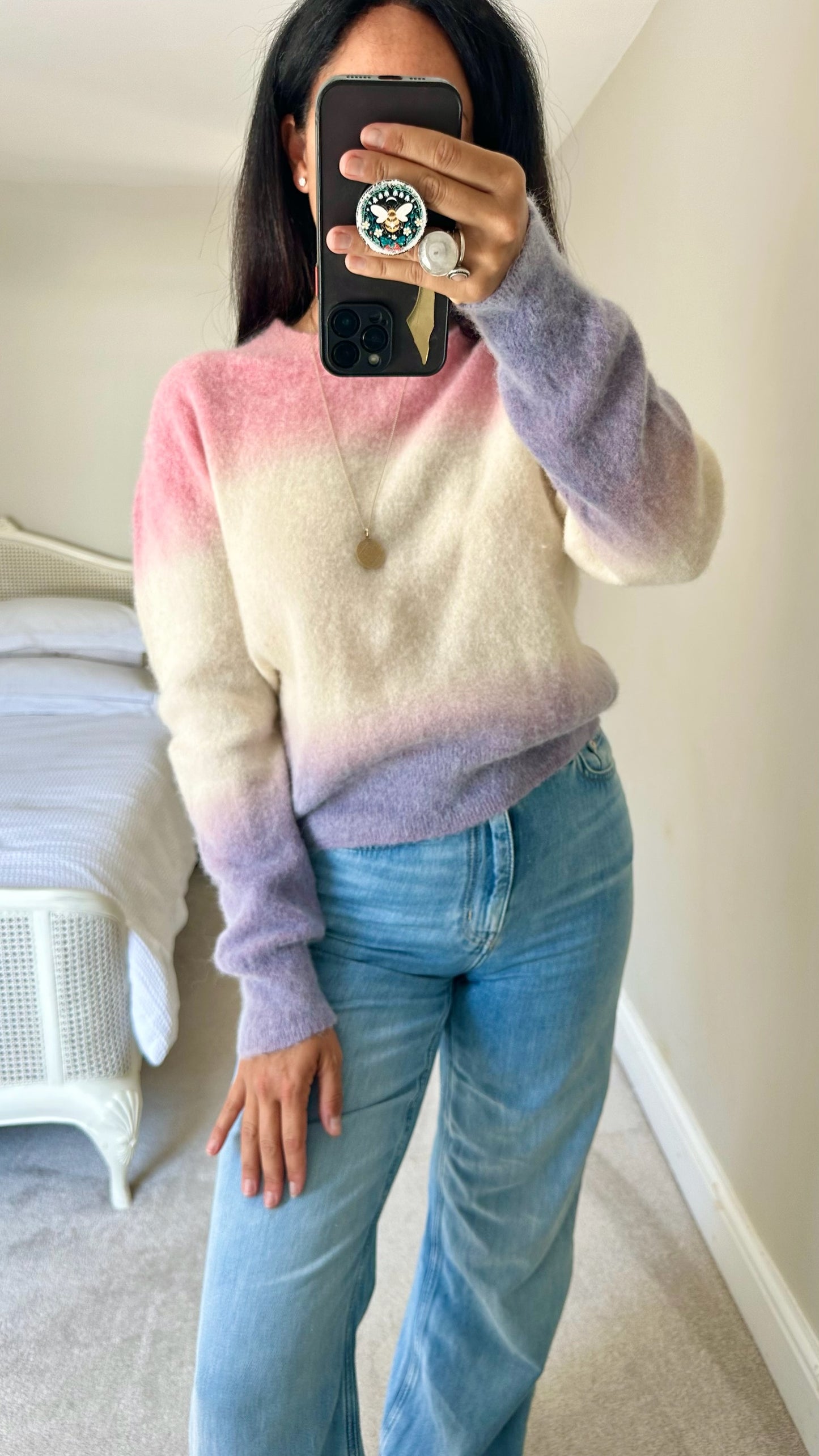 & other stories lilac pink cream alpaca wool jumper medium large UK 10 12 vgc w25