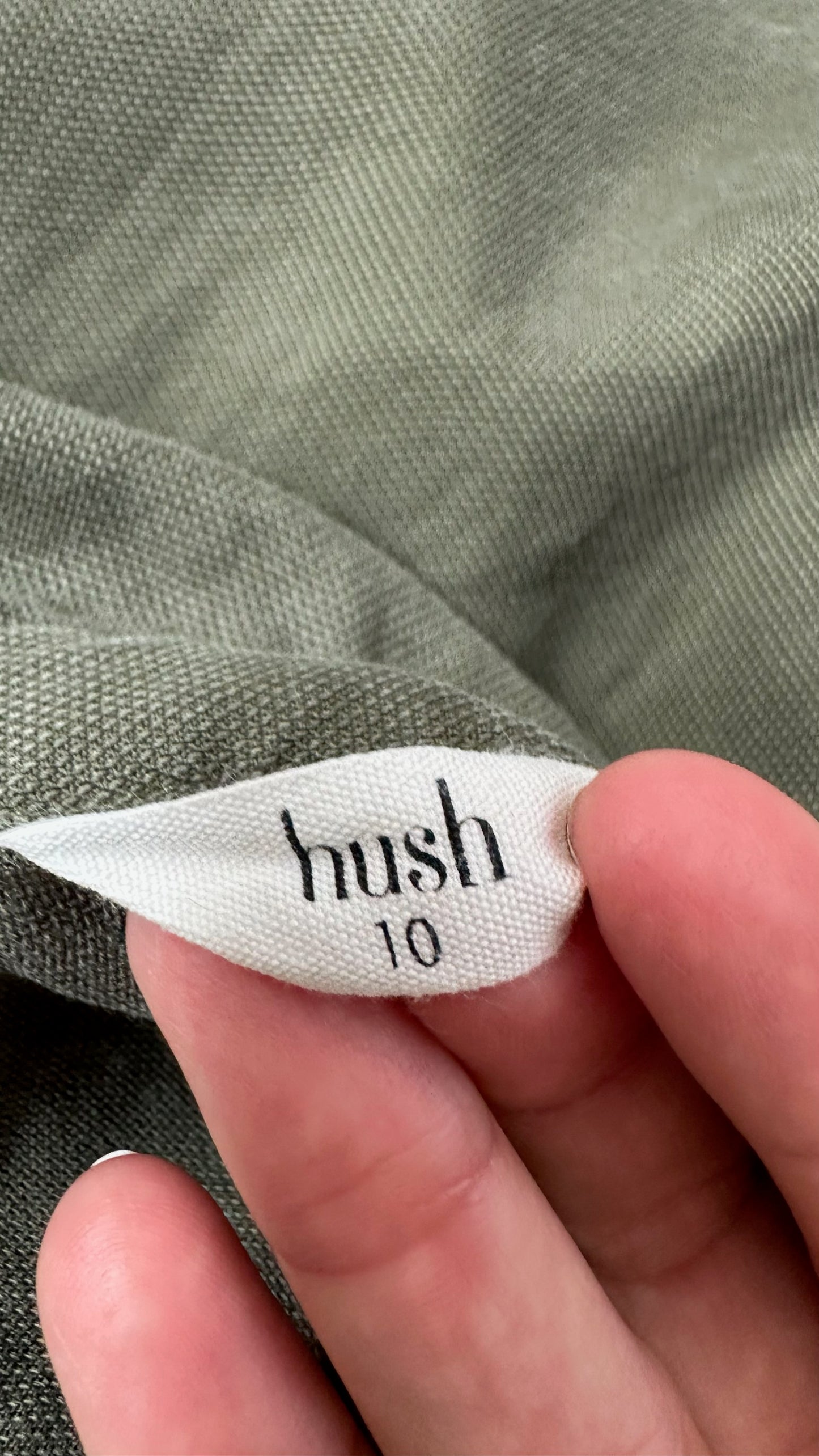 HUSH khaki olive green boiler suit jumpsuit small UK 8-10 vgc