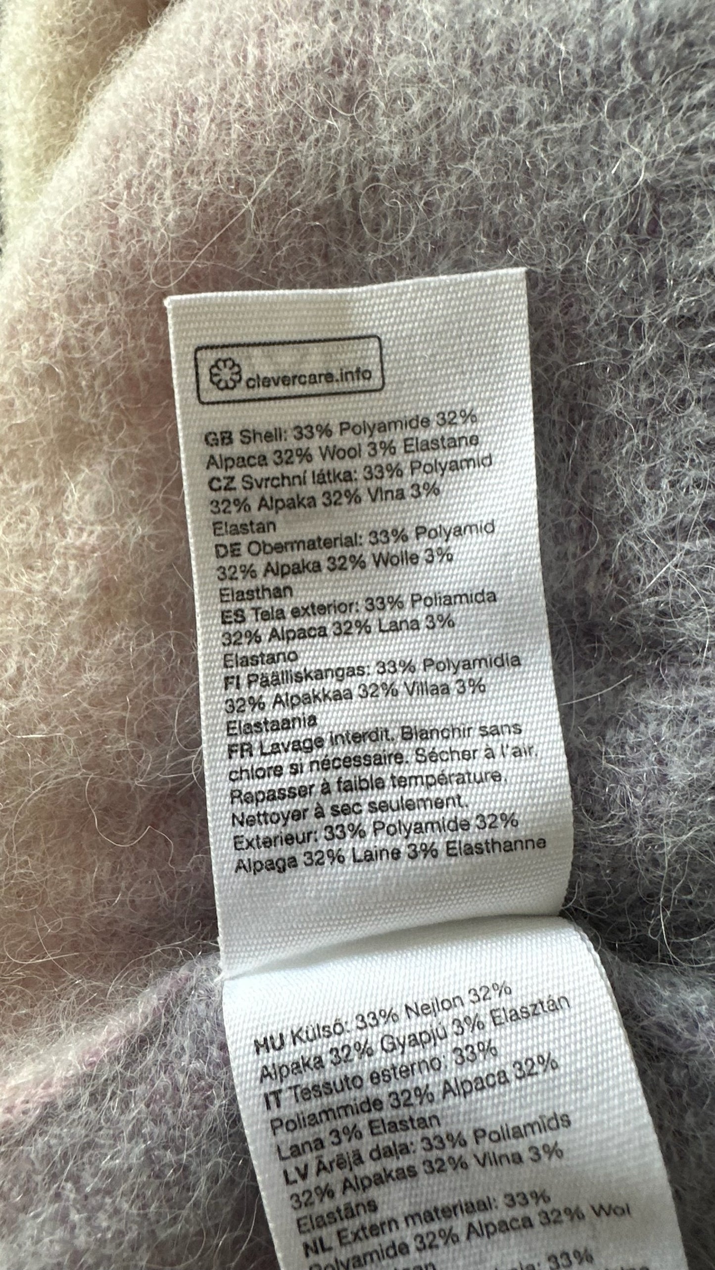 & other stories lilac pink cream alpaca wool jumper medium large UK 10 12 vgc w25
