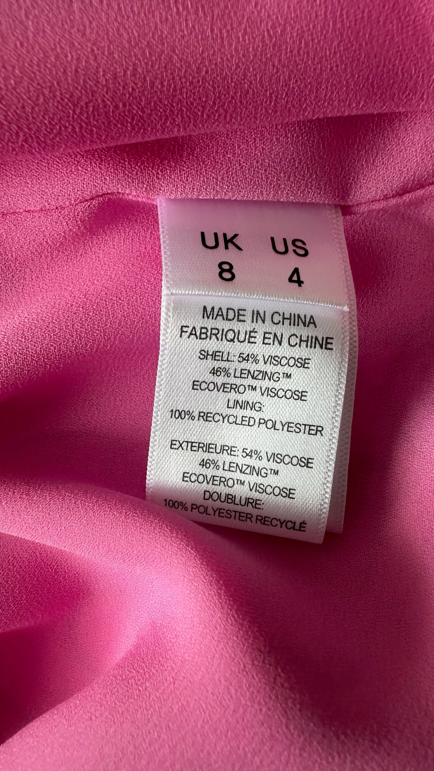 Kitri candy pink jewel print side split event wedding guest dress small UK 8 vgc