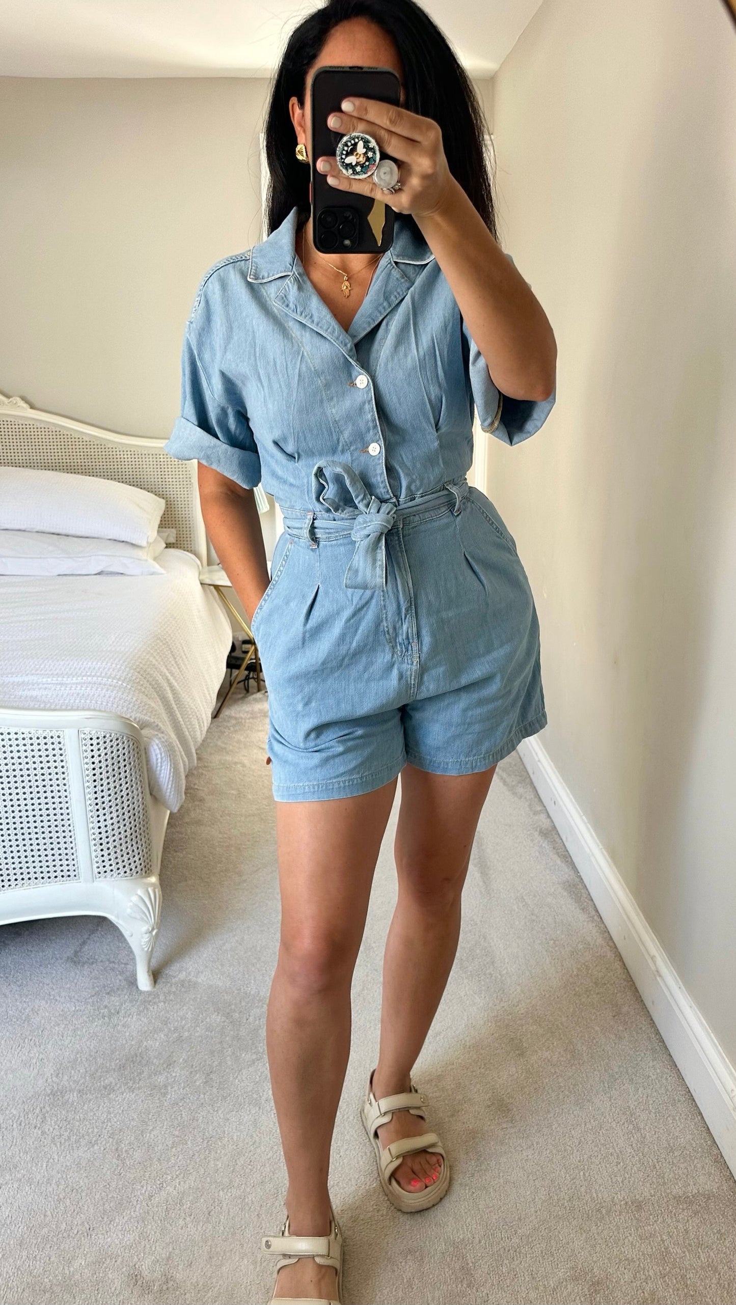 Scotch & soda @ Anthropologie denim playsuit shorts small UK 8 vgc