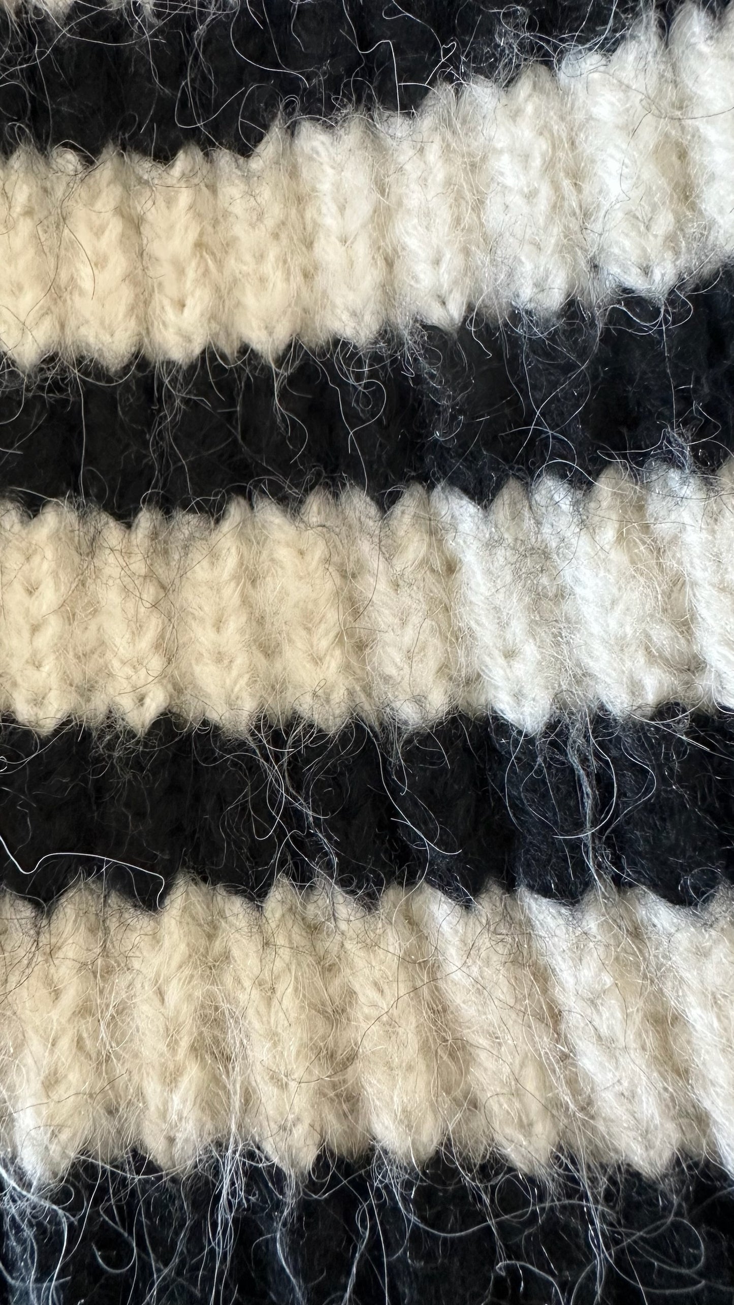 Zara cream black knitted jumper cardigan stripe wool blend small UK 8-10 vgc w25
