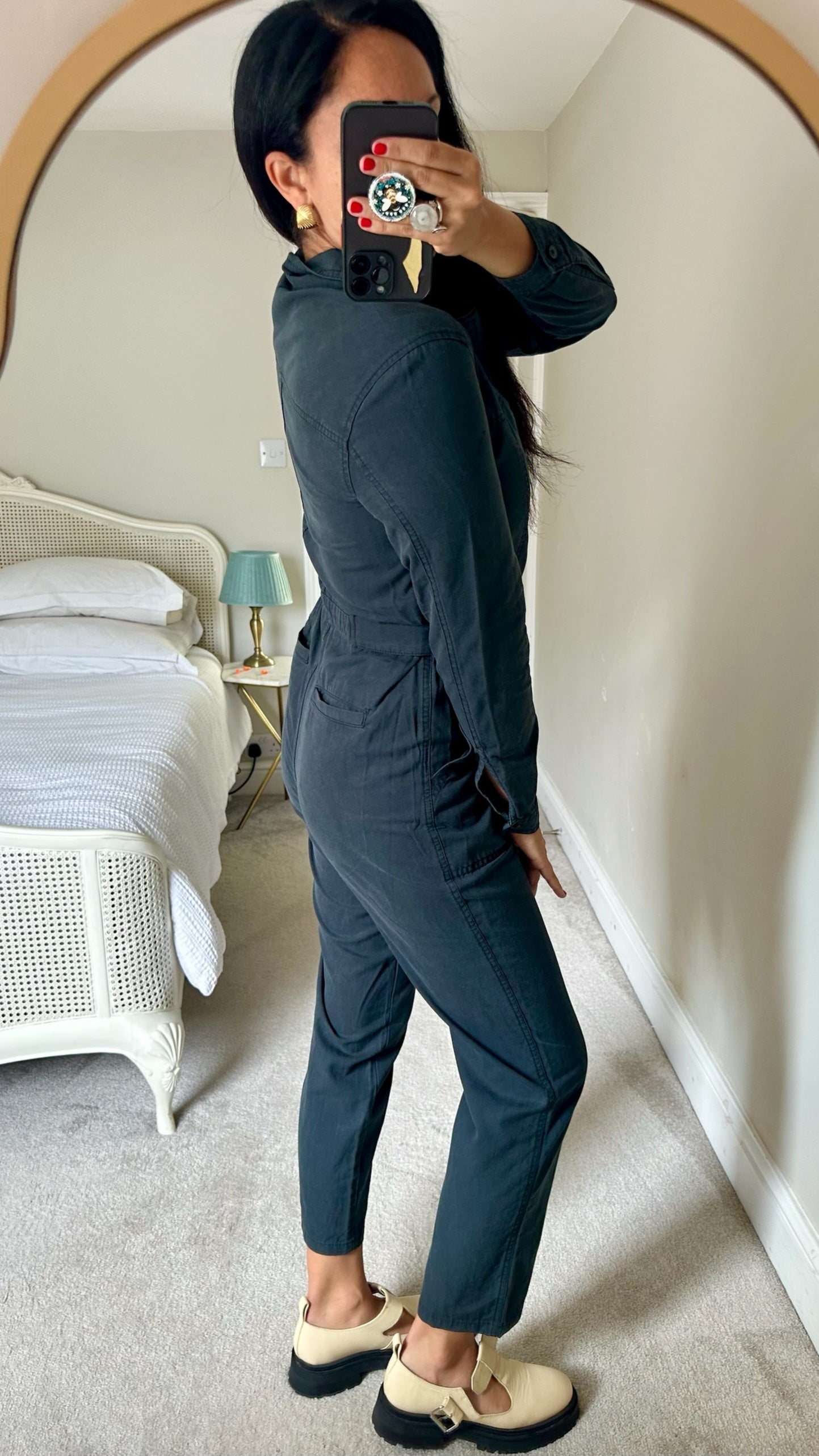 & other stories charcoal black jumpsuit medium UK 10 vgc w25